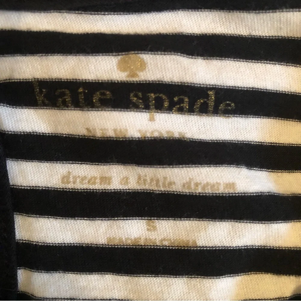 Kate Spade Striped Bell Cuff Soft Cotton Nightgown Sleep Shirt Dress Size Small